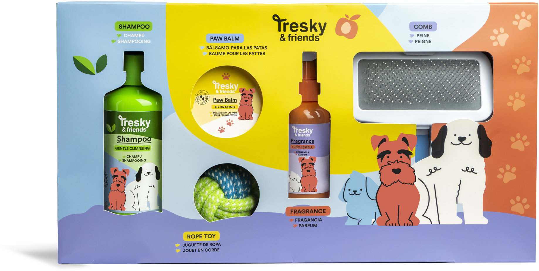 Tresky & friends Deluxe dárková sada kosmetiky a doplňků pro domácí mazlíčky, 5 ks