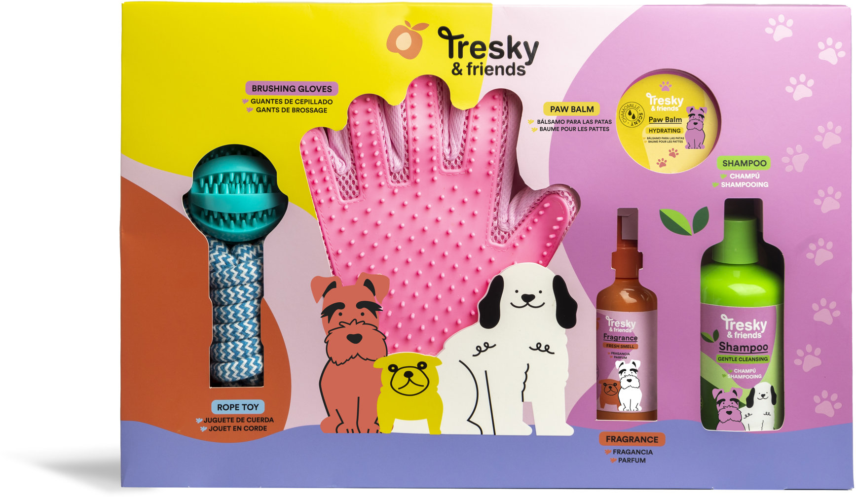 Tresky & friends Velká dárková sada kosmetiky a doplňků pro domácí mazlíčky, 5 ks