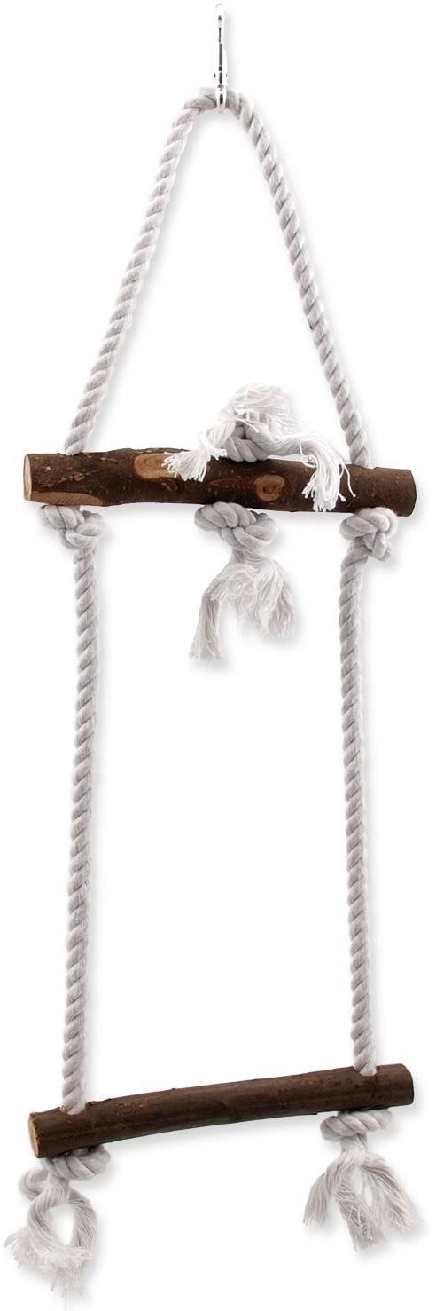 Bird Jewell hračka závěsná dřevo + provaz 15× 50cm