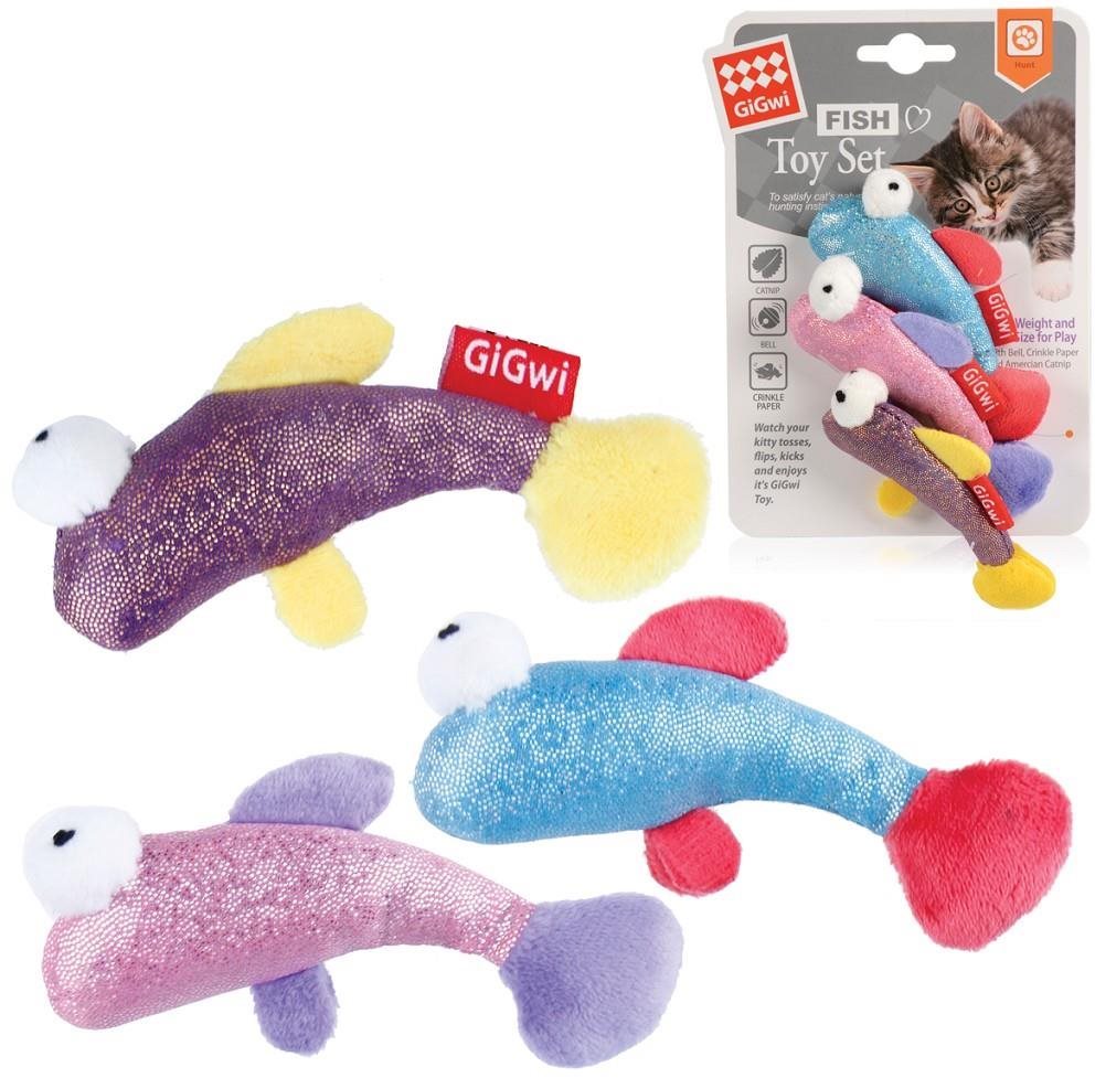 GiGwi Fish Toy set rybek 3ks různé druhy