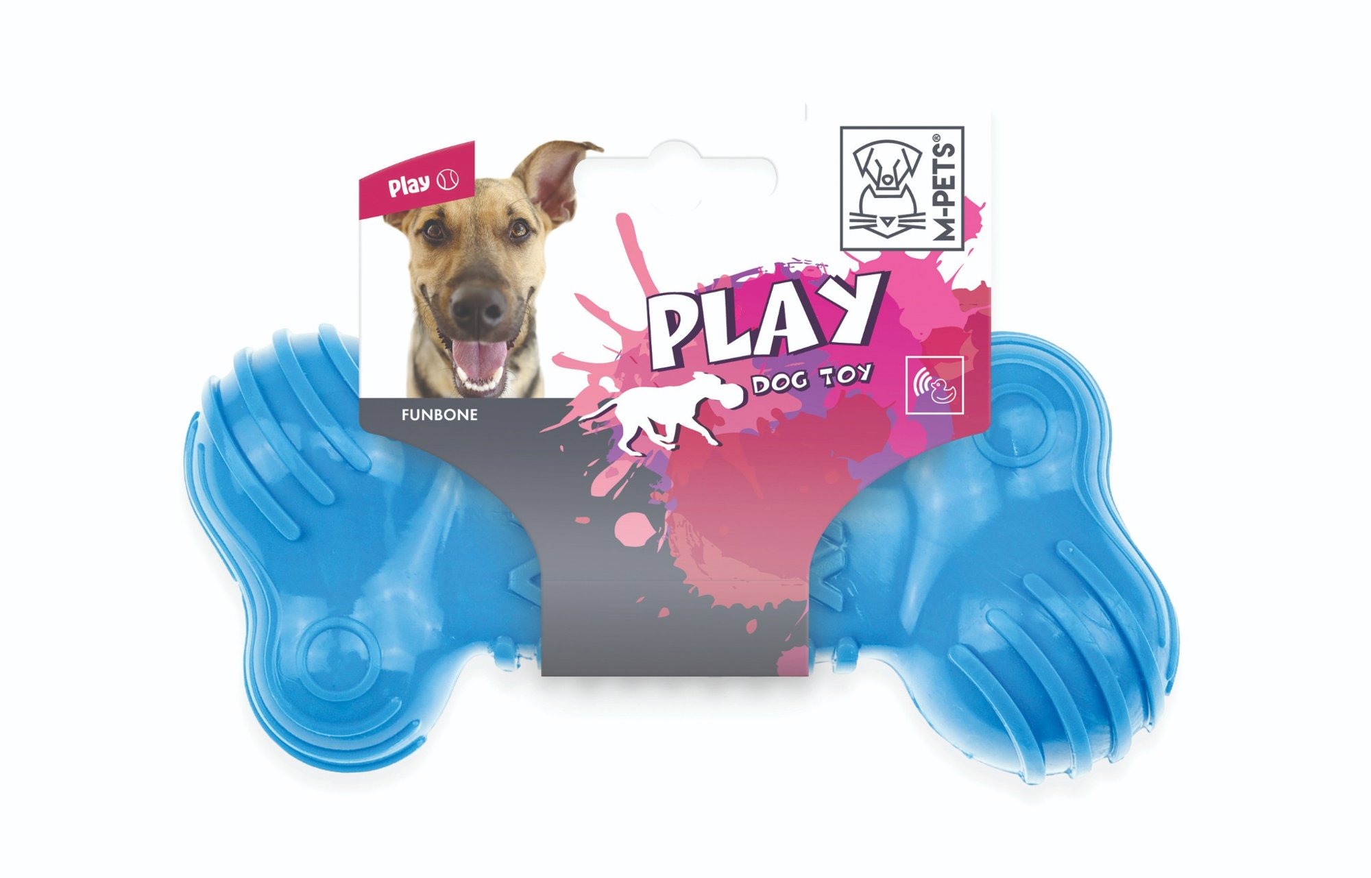 M-Pets FUNBONE psí kost na hryzání modrá 18 × 8 × 5 cm
