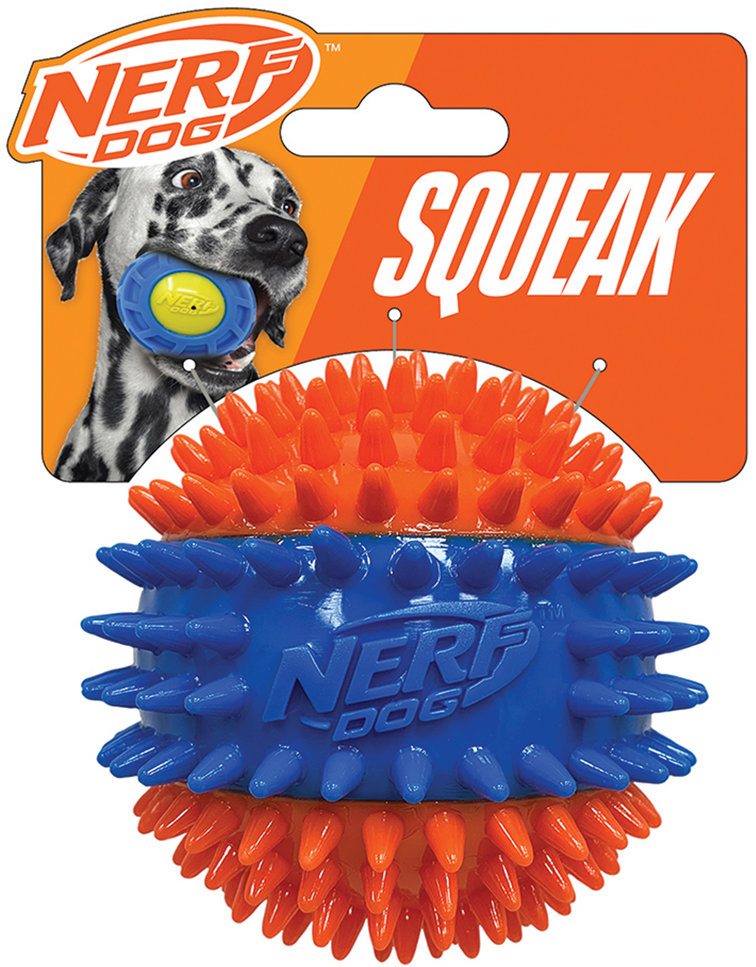 Nerf Dog Pískací míček se spiky 6,9 cm