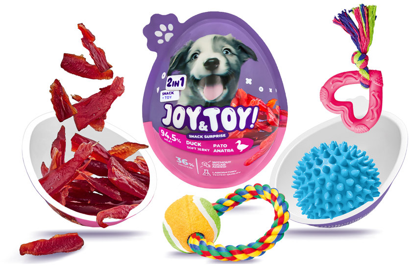 Joy & Toy Vajíčko pro psy s překvapením Soft Jerky - kachní masíčko