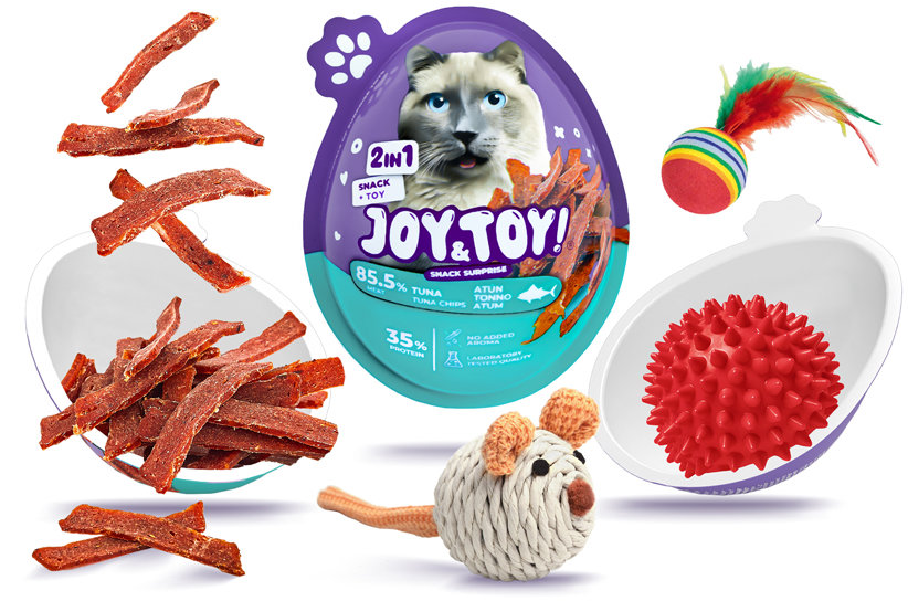 Joy & Toy Vajíčko pro kočky s překvapením Tuna Chips - tuňákové masíčko