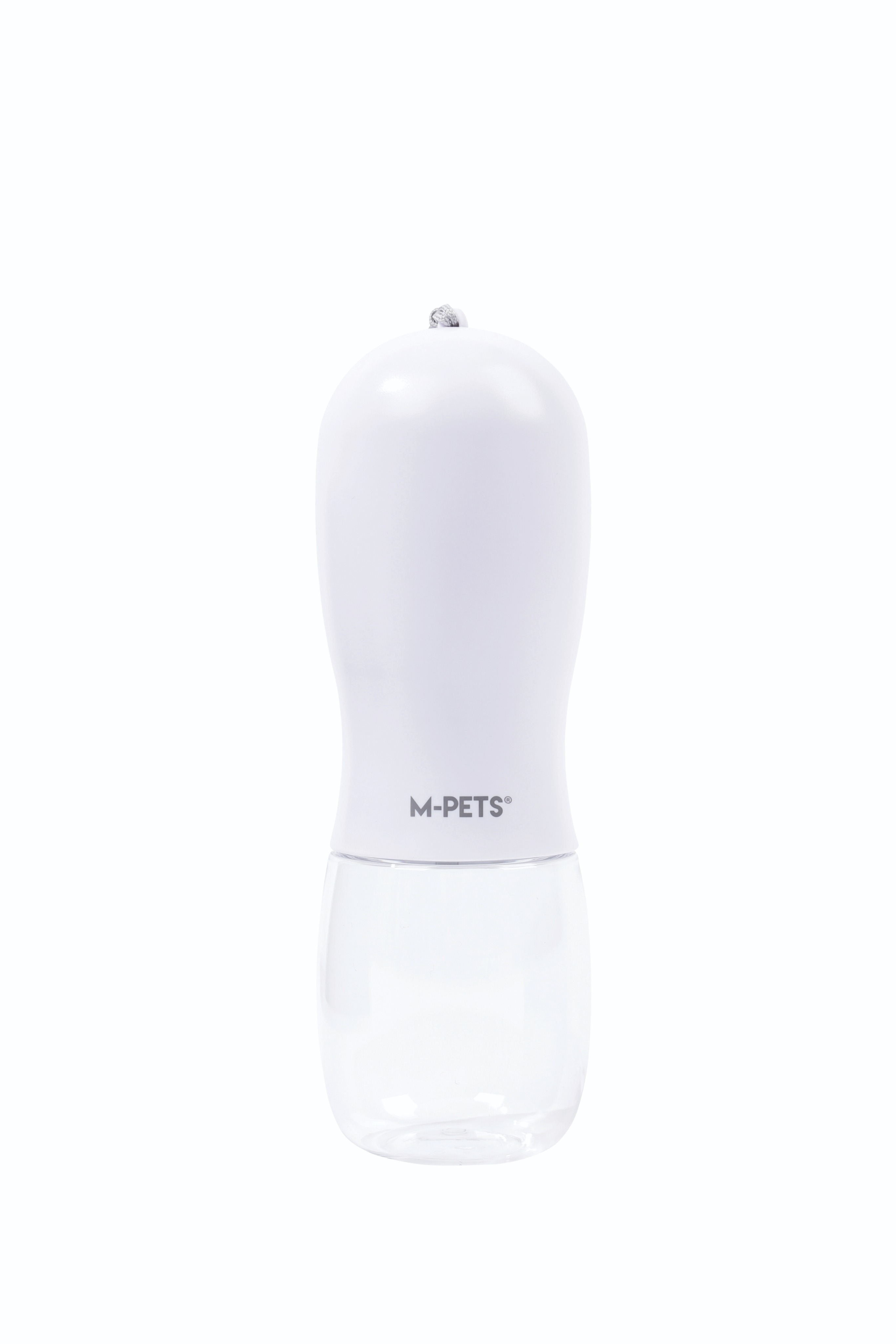 M-Pets ON THE ROAD Cestovní láhev na vodu a krmivo 2v1 300 ml bílá