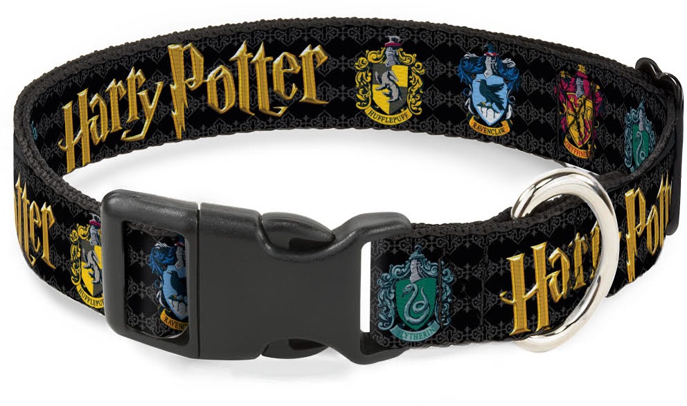 Buckle Down Odolný obojek pro psa s plastovou sponou, regular, velikost M, Harry Potter