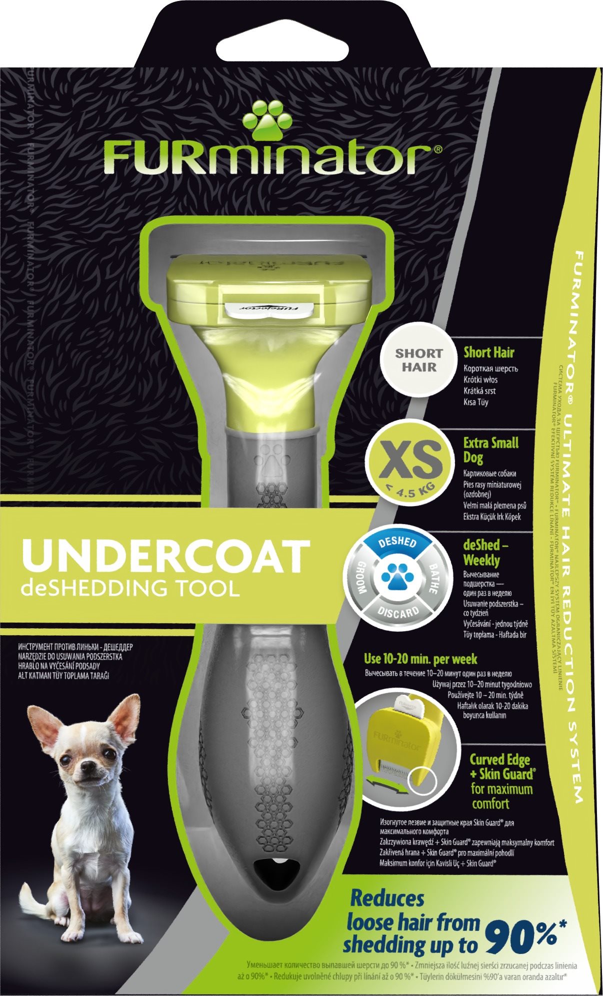 FURminator hrablo na krátkou srst XS