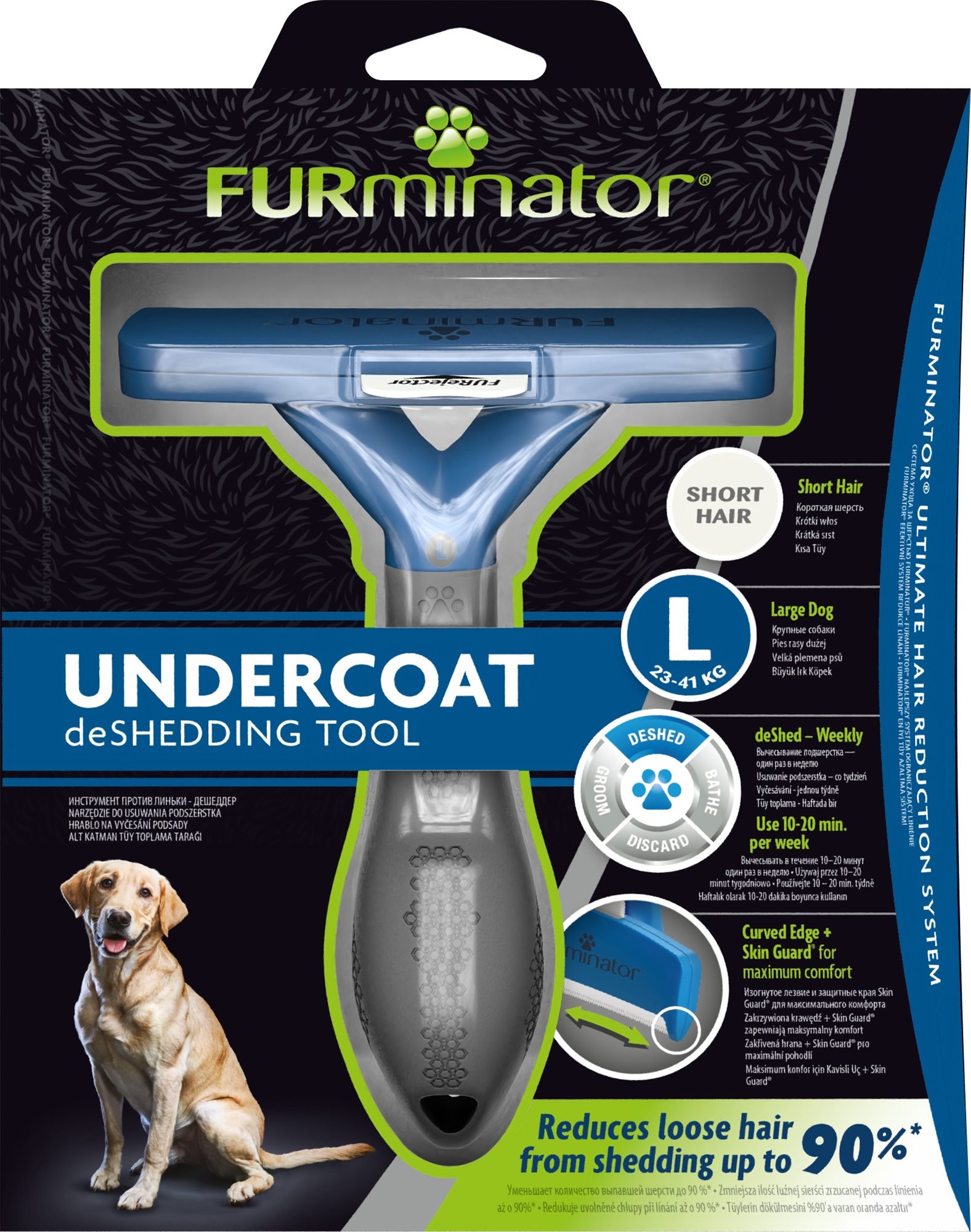 FURminator hrablo na krátkou srst L