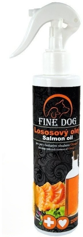 Fine Dog Lososový olej s rozprašovačem 200 ml + 50 ml zdarma