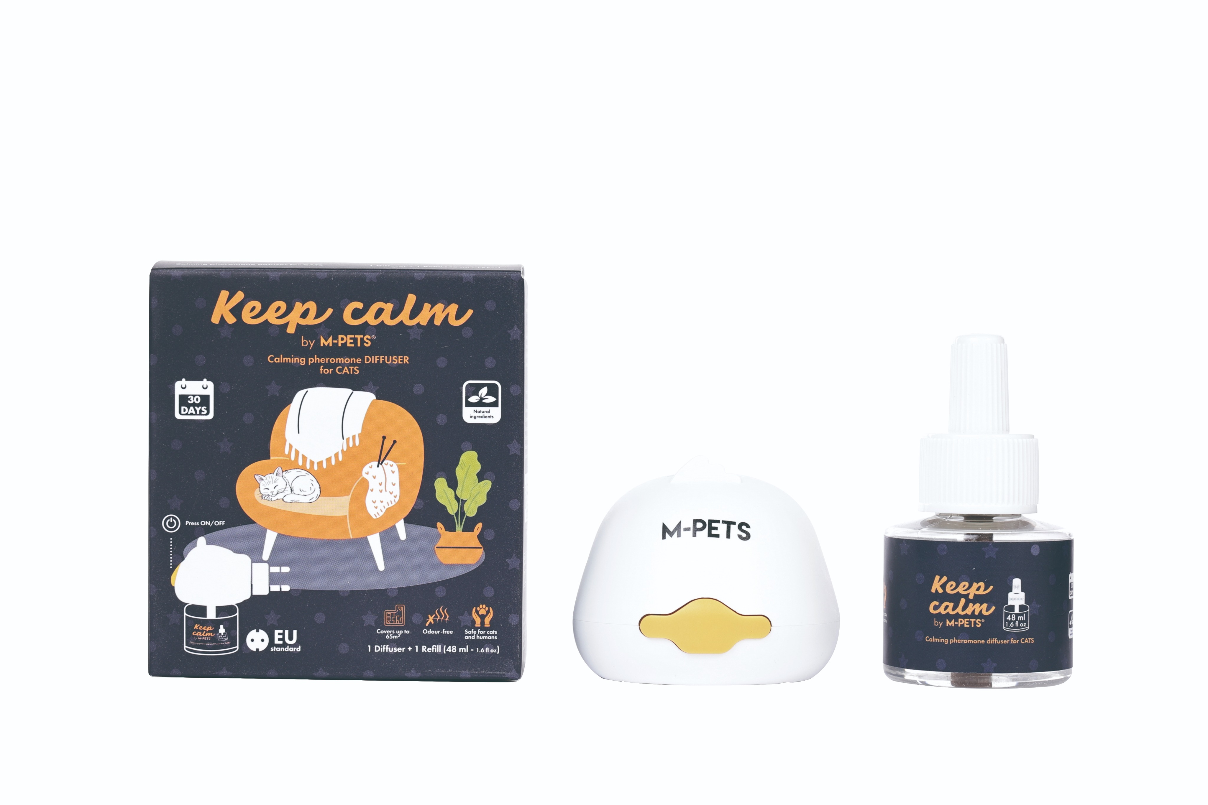 M-Pets KEEP CALM Zklidňující feromonový difuzér pro kočky s náplní 48 ml