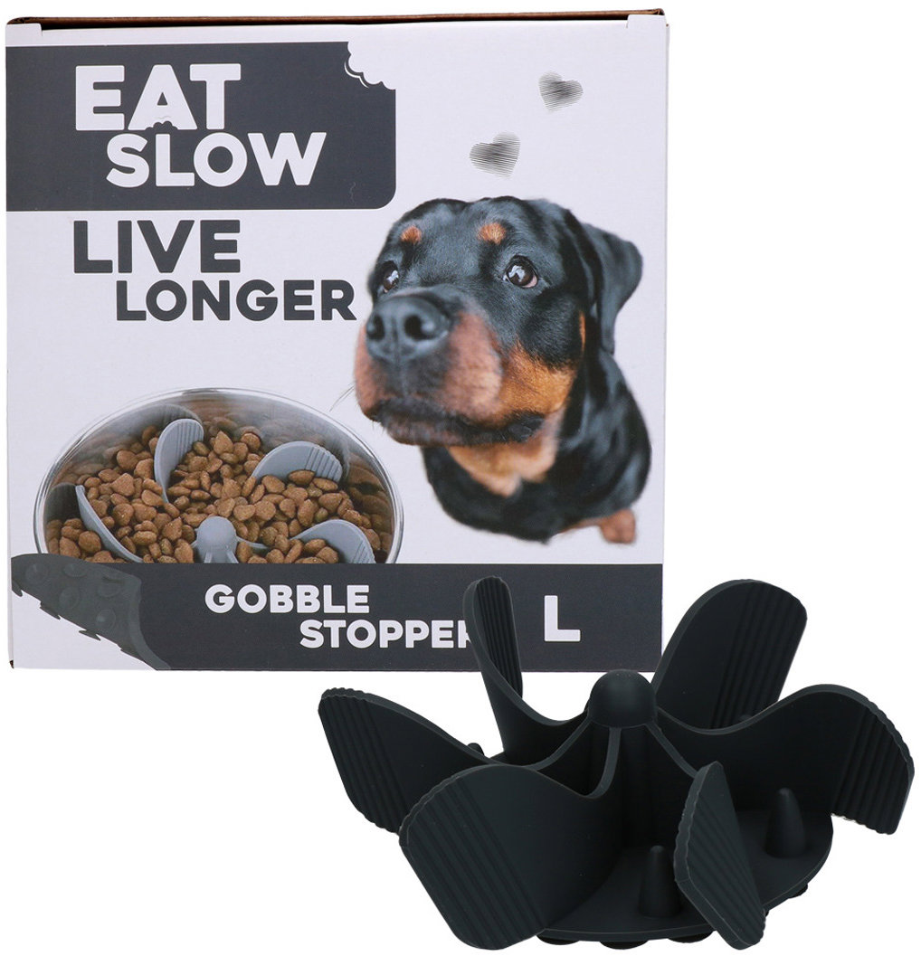Eat Slow Live Longer zpomalovací spirála do misky šedá L