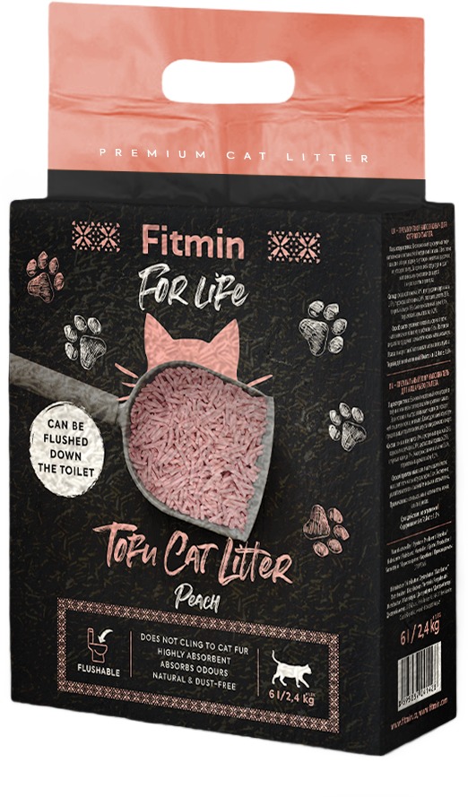 Fitmin For Life Tofu stelivo s vůní pro kočky Broskev 2,4 kg 6 l