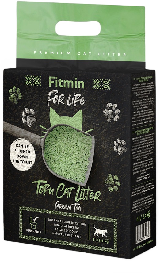 Fitmin For Life Tofu stelivo s vůní pro kočky Zelený čaj 2,4 kg 6 l
