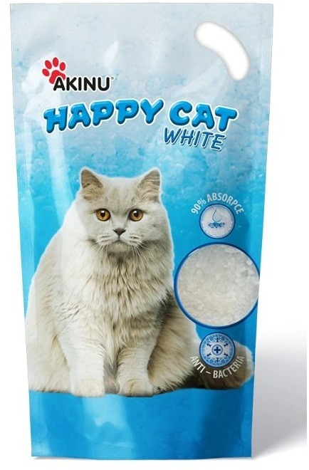 Akinu HAPPY CAT Silika gel bílý stelivo pro kočky 3,6 l