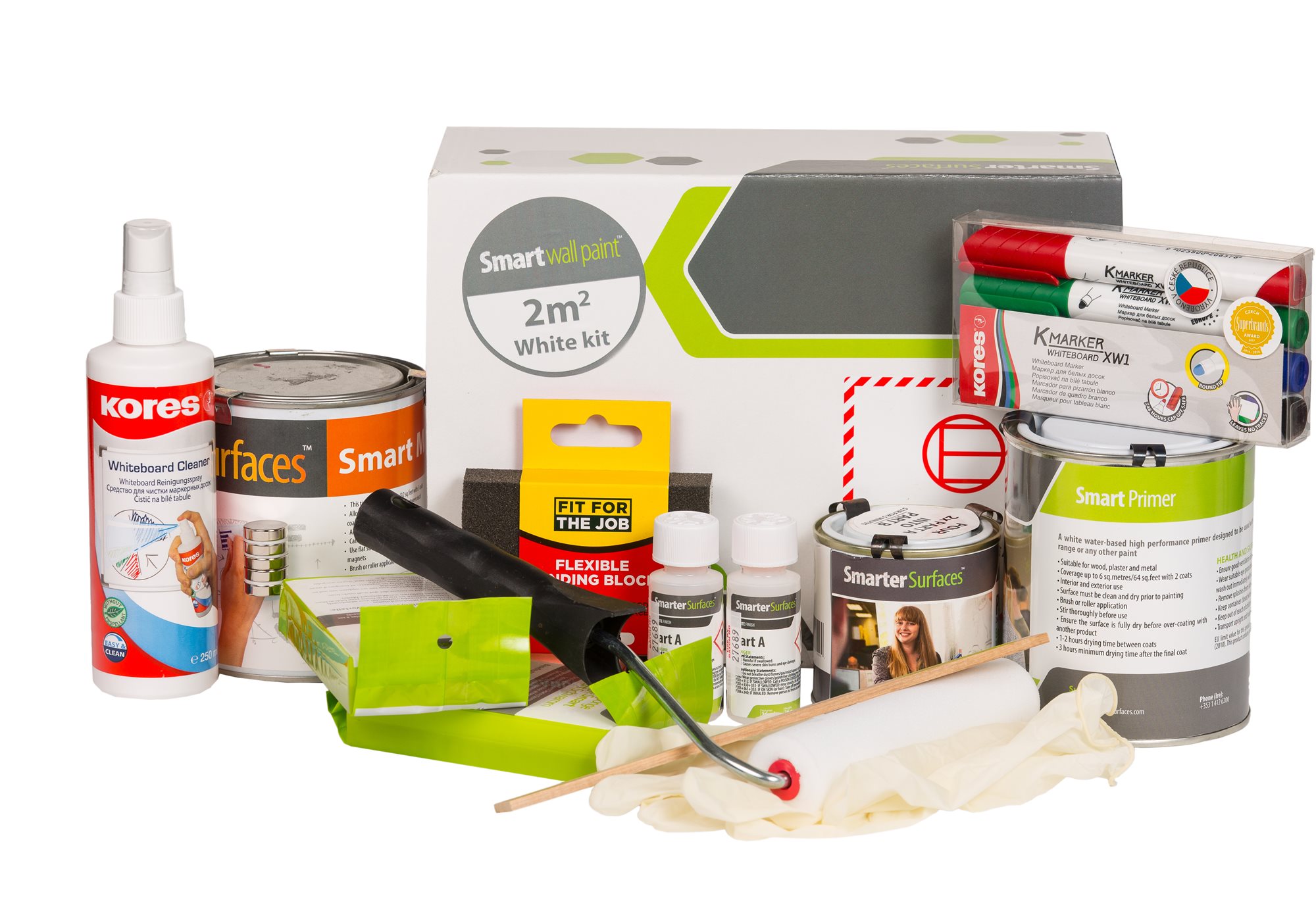 CHYTRÁ ZEĎ - sada bílé magnetické popisovatelné barvy a příslušenství