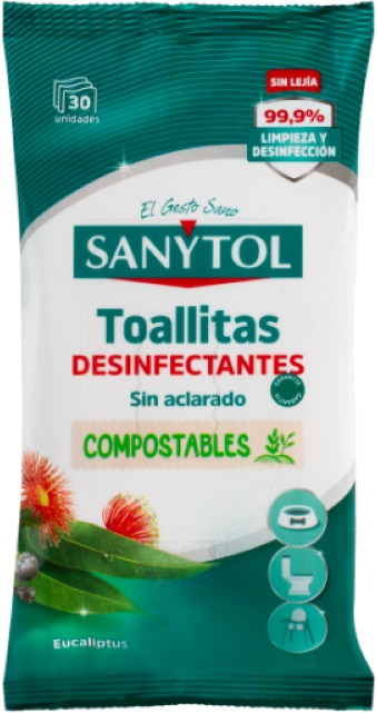 SANYTOL čistící utěrky s vůní eukalyptu 30 ks