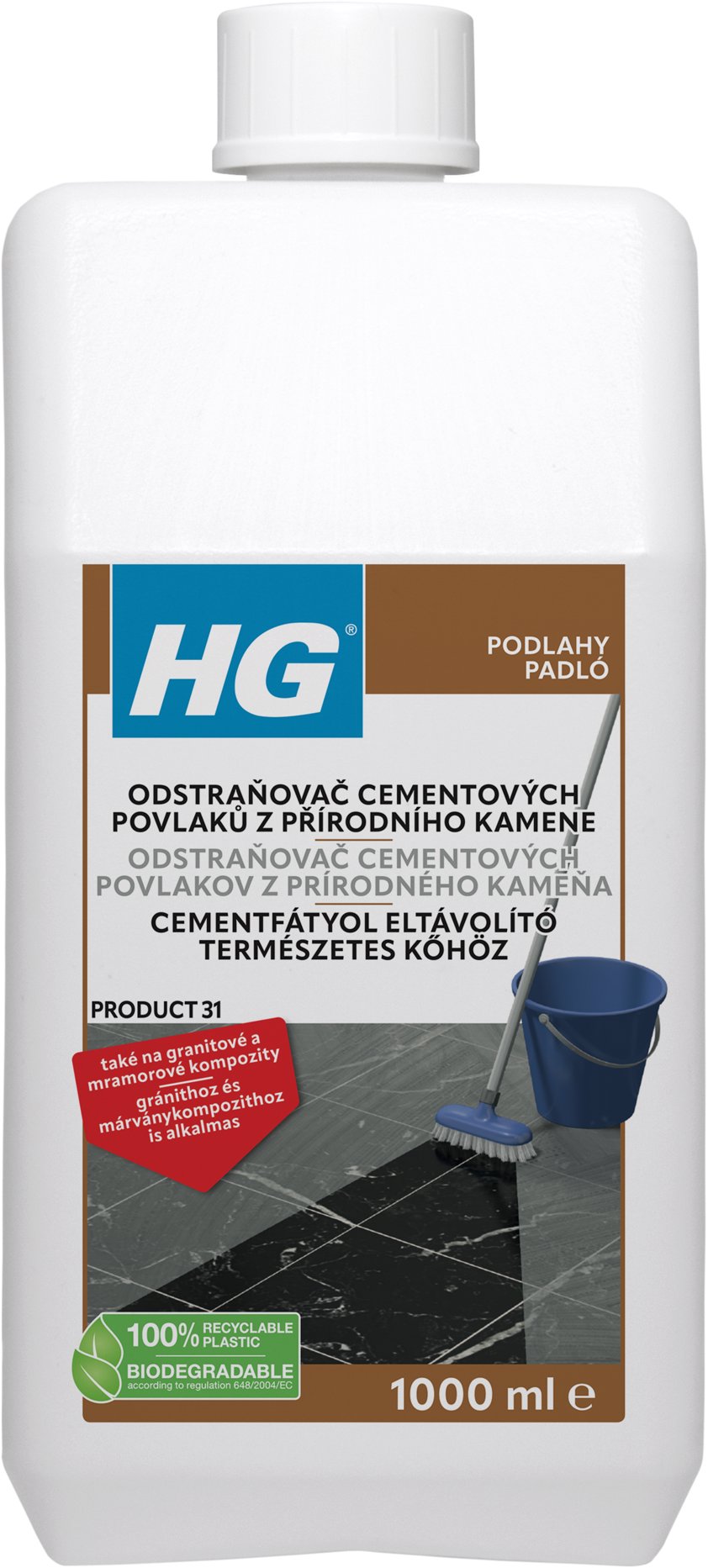 HG odstraňovač cementových povlaků z přírodního kamene 1 l