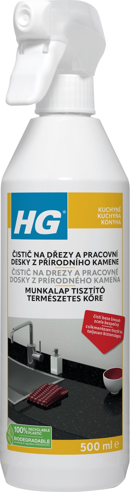 HG čistič na dřezy a pracovní desky z přírodního kamene 500 ml