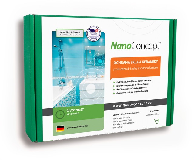 NanoConcept set Nano ochrana skla a keramiky proti usazování špíny a vodního kamene 100 ml