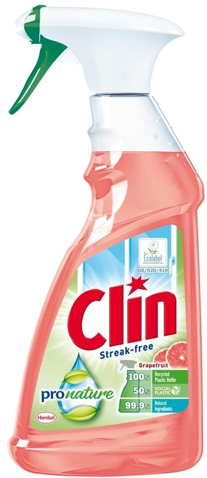Clin ProNature Grapefruit, čistič oken a skla, rozprašovač, 500 ml