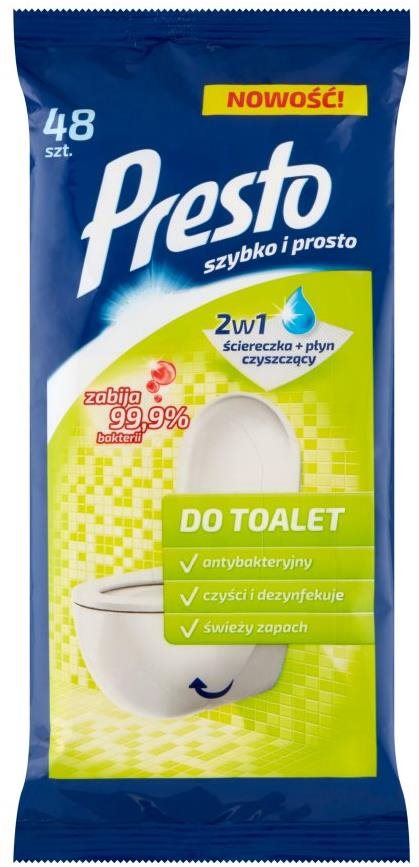 PRESTO vlhčené utěrky na wc 48 ks