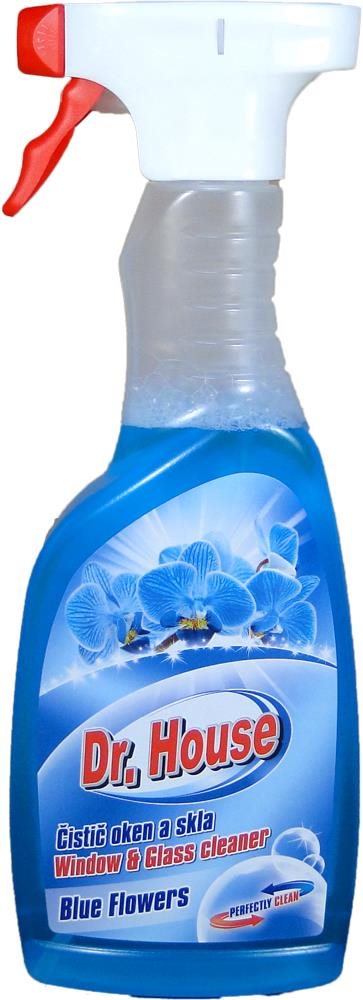 DR. HOUSE čistič oken s rozprašovačem Blue Flower 500 ml