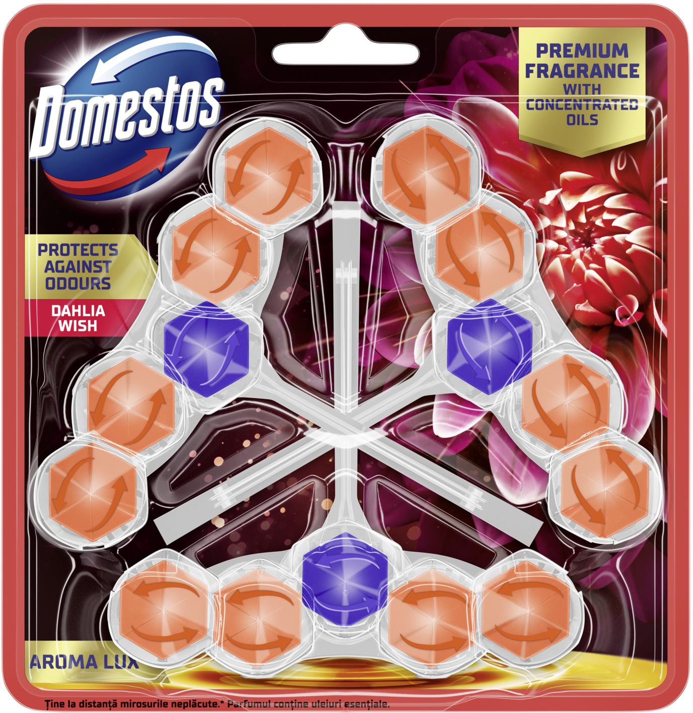 DOMESTOS Aroma Lux Dahlia Wish s koncentrovanými esenciálními oleji 3 × 50 g