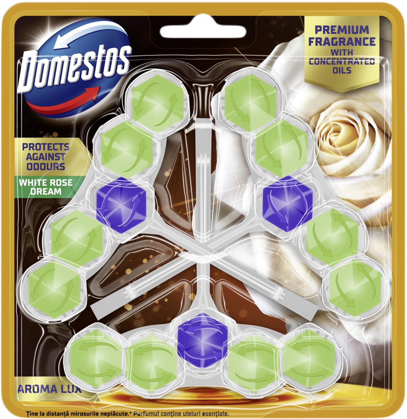 DOMESTOS Aroma Lux White Rose Dream s koncentrovanými esenciálními oleji 3 × 50 g