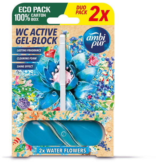 AMBI PUR WC Active gel-blok vodní květy 2× 45 g