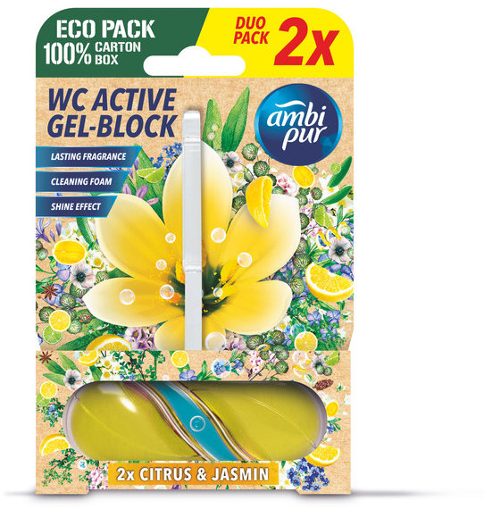 AMBI PUR WC Active gel-blok citron & jasmín 2× 45 g