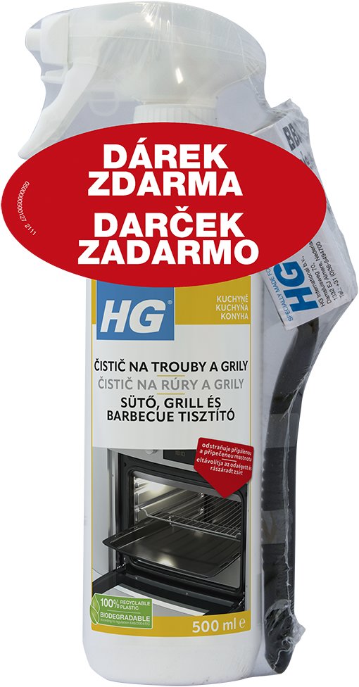 HG čistič na trouby a grily + kartáč 500 ml