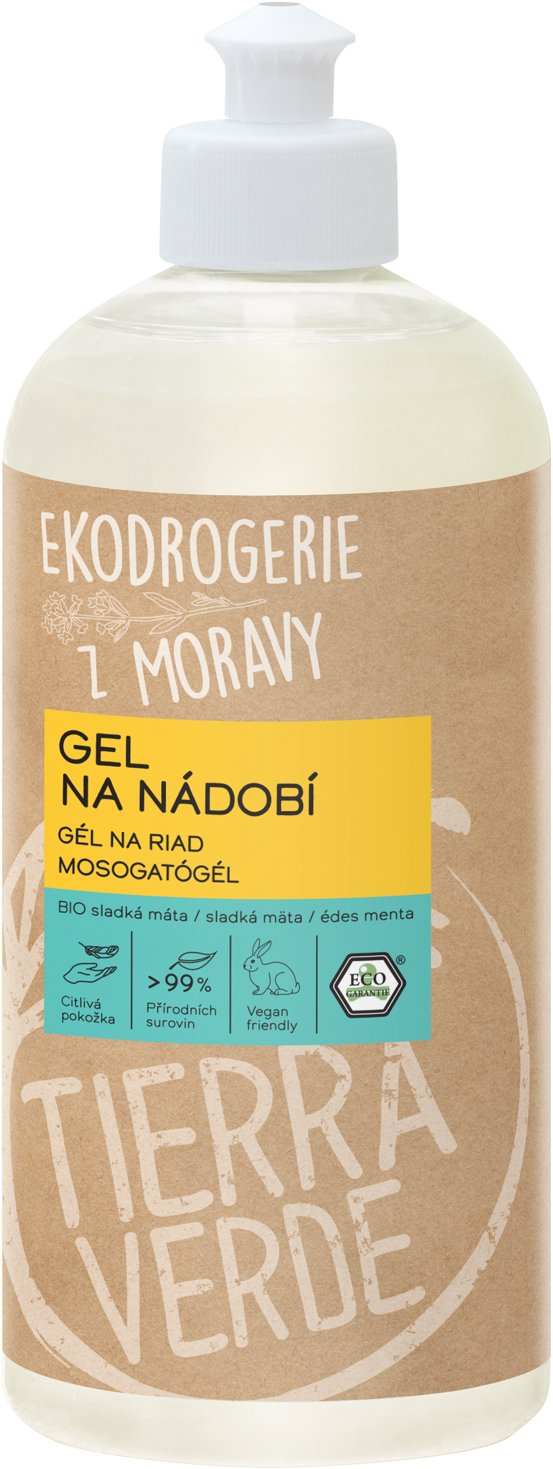 TIERRA VERDE gel na nádobí BIO sladká máta 500 ml