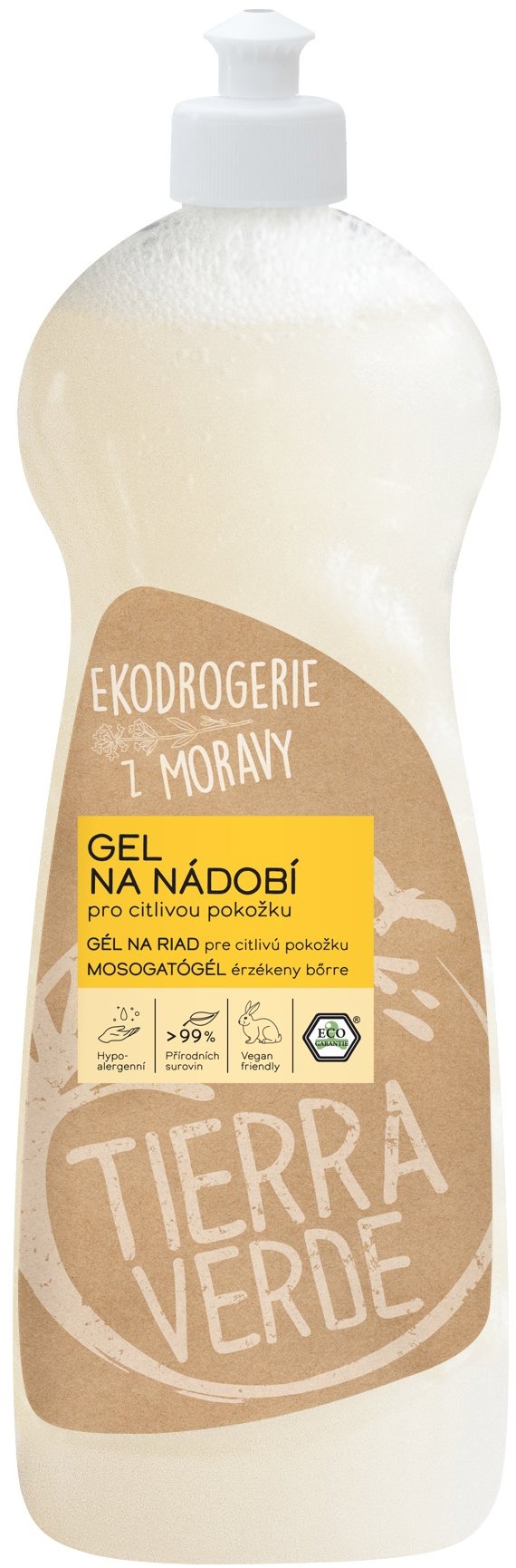 TIERRA VERDE gel na nádobí citlivá pokožka 1 l