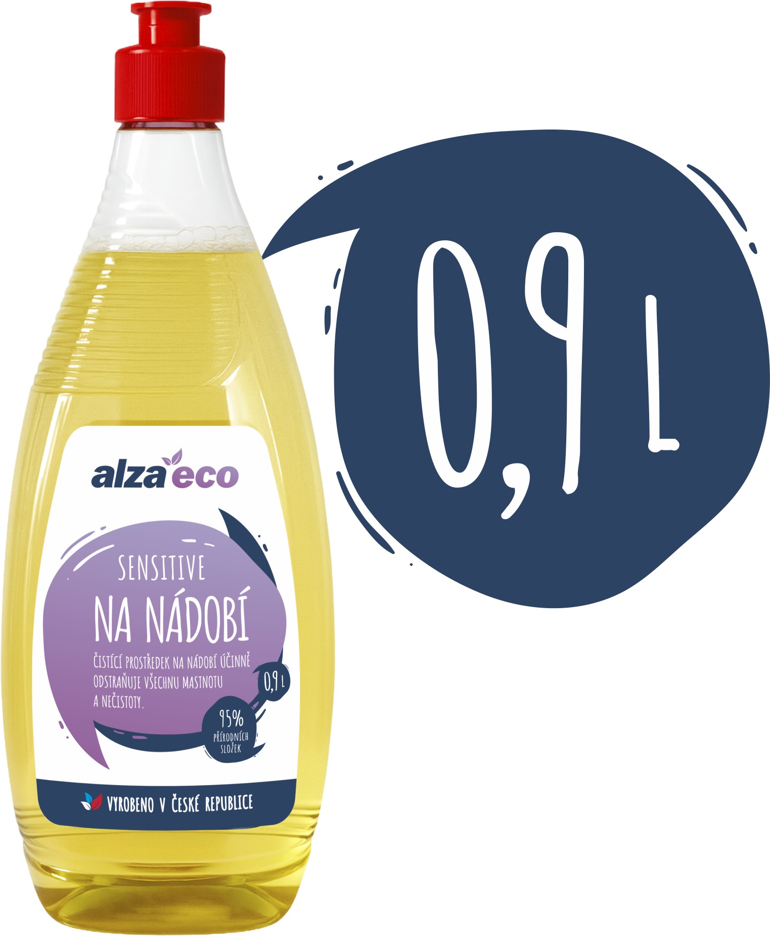 AlzaEco Sensitive na nádobí 900 ml