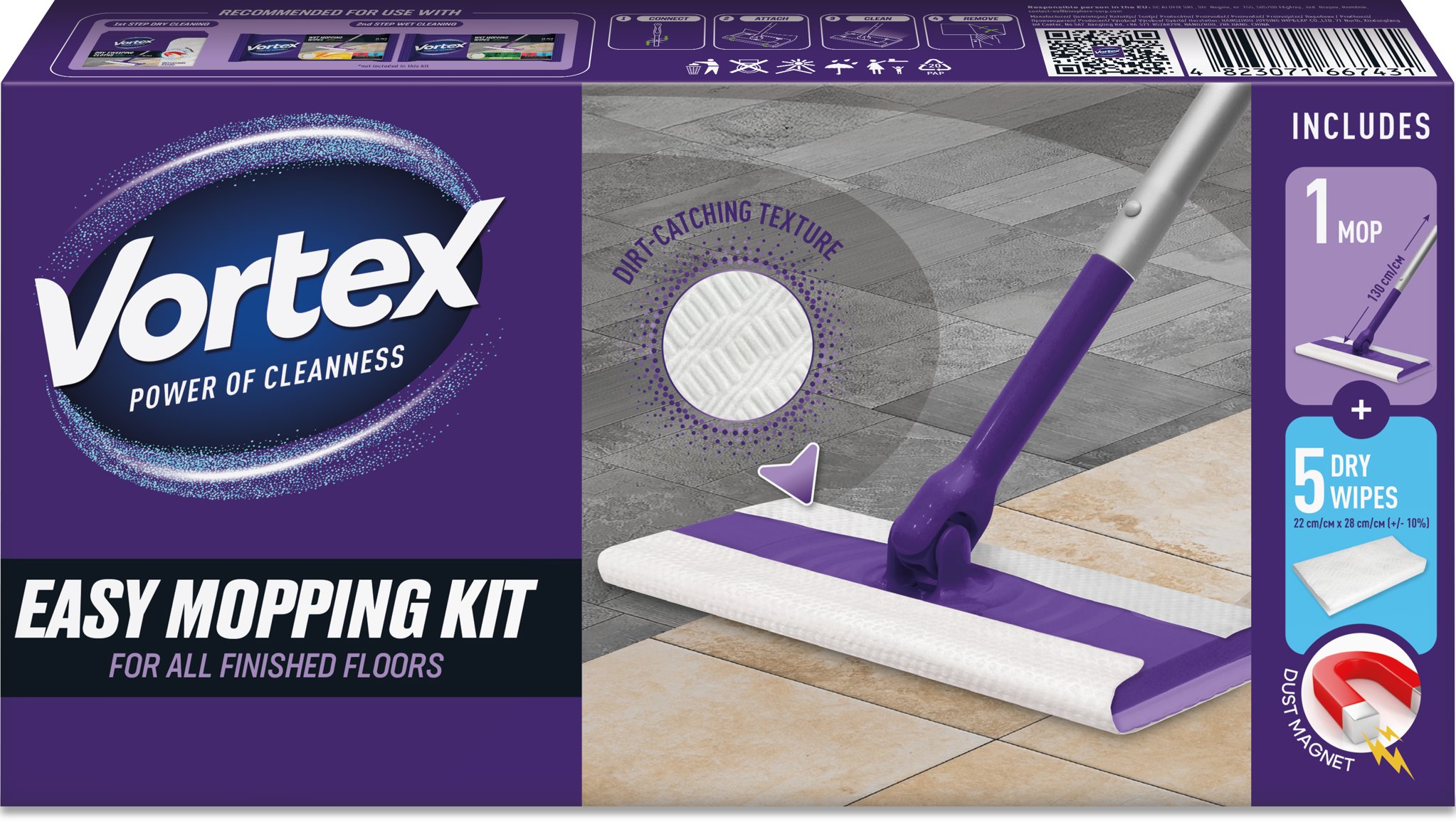 VORTEX Startovací sada mop + suché ubrousky 5 ks