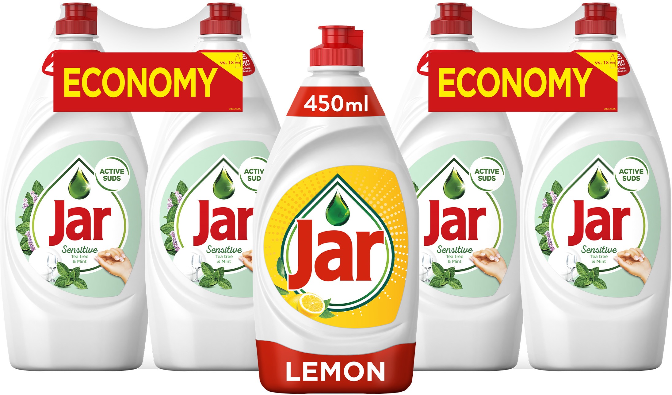 JAR Sensitive Tea Tree & Mint 4× 900ml + JAR Citron 450 ml