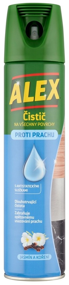 ALEX proti prachu na všechny povrchy - účinný aerosolový čisticí prostředek.