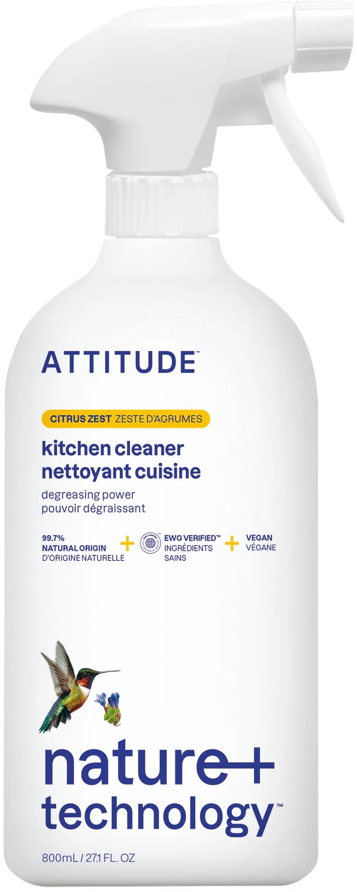 ATTITUDE Čistič na kuchyně s vůní citronové kúry s rozprašovačem 800 ml