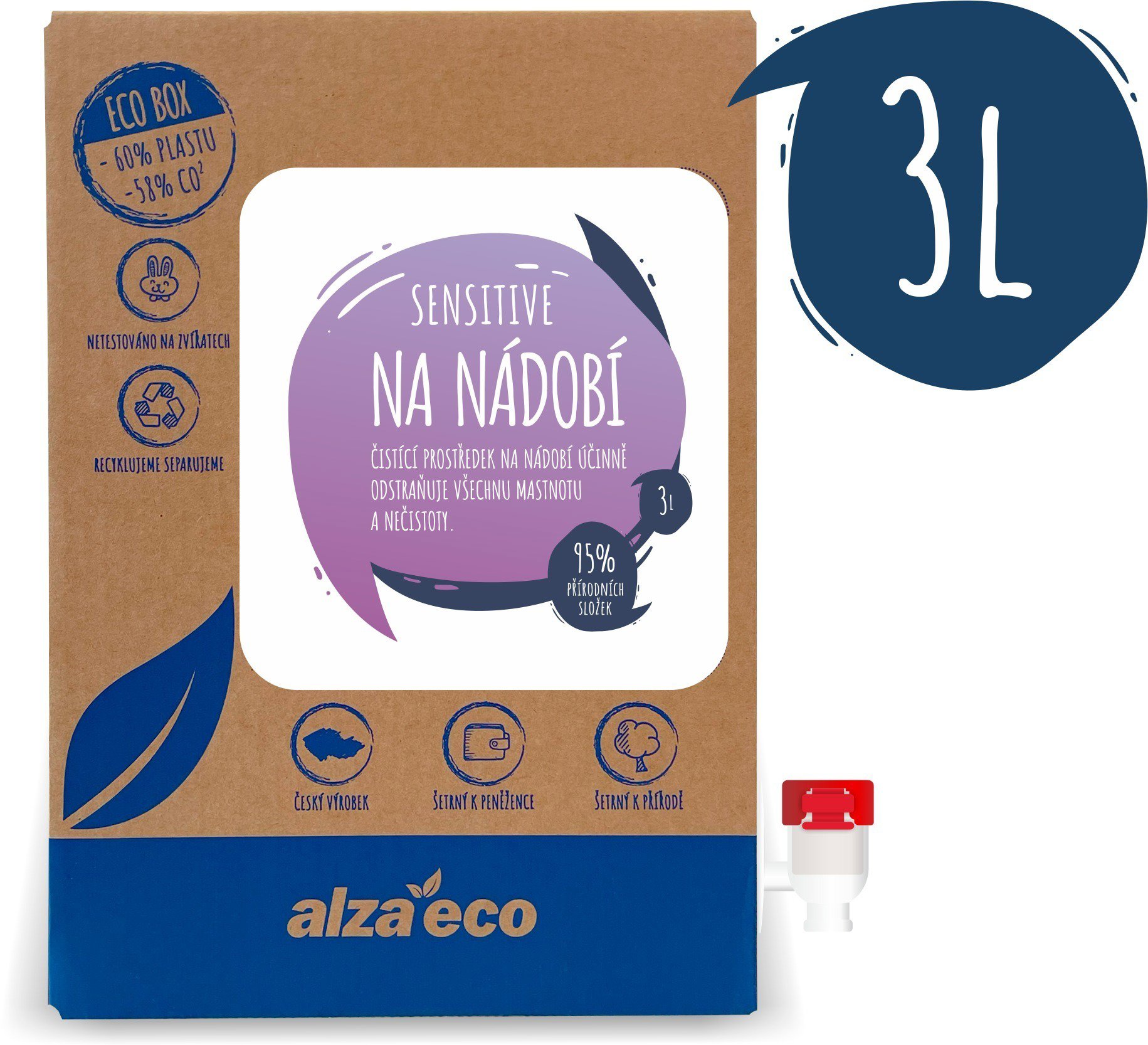 AlzaEco Sensitive na nádobí 3 l