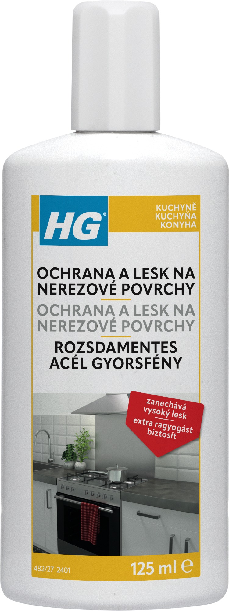 HG ochrana a lesk na nerezové povrchy 125 ml