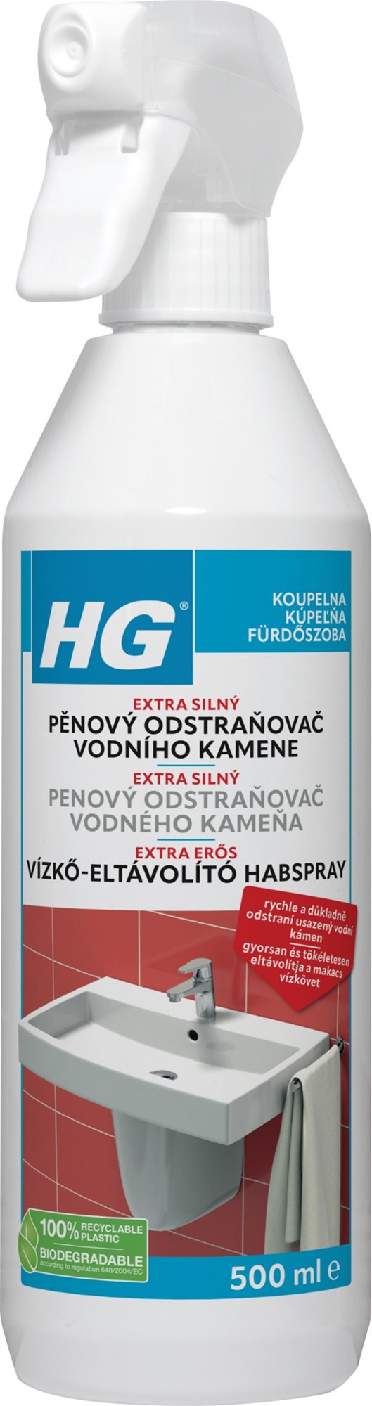 HG extra silný pěnový odstraňovač vodního kamene 500 ml
