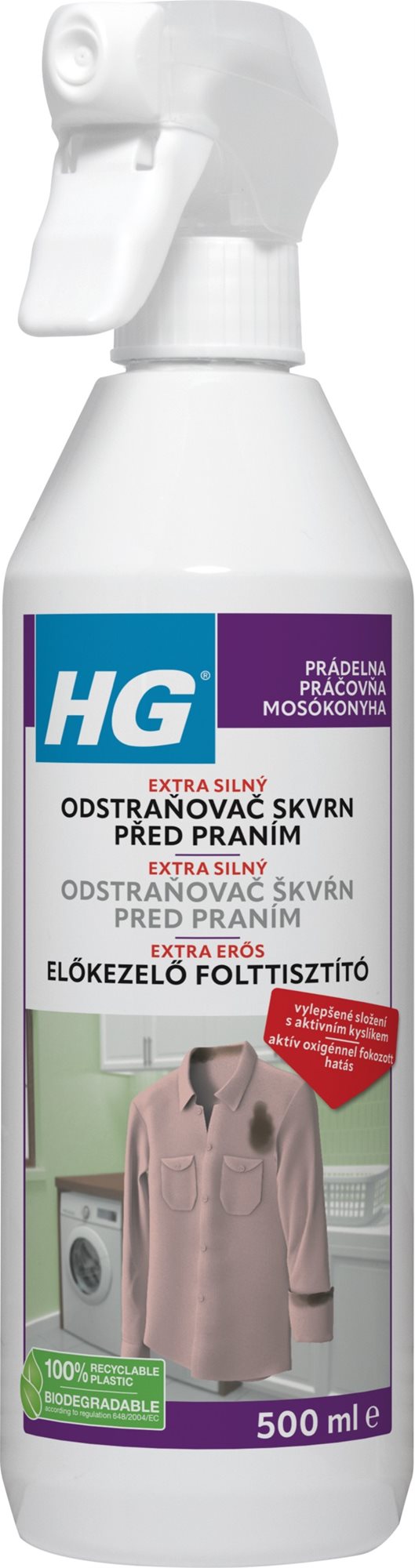 HG extra silný odstraňovač skvrn před praním 500 ml