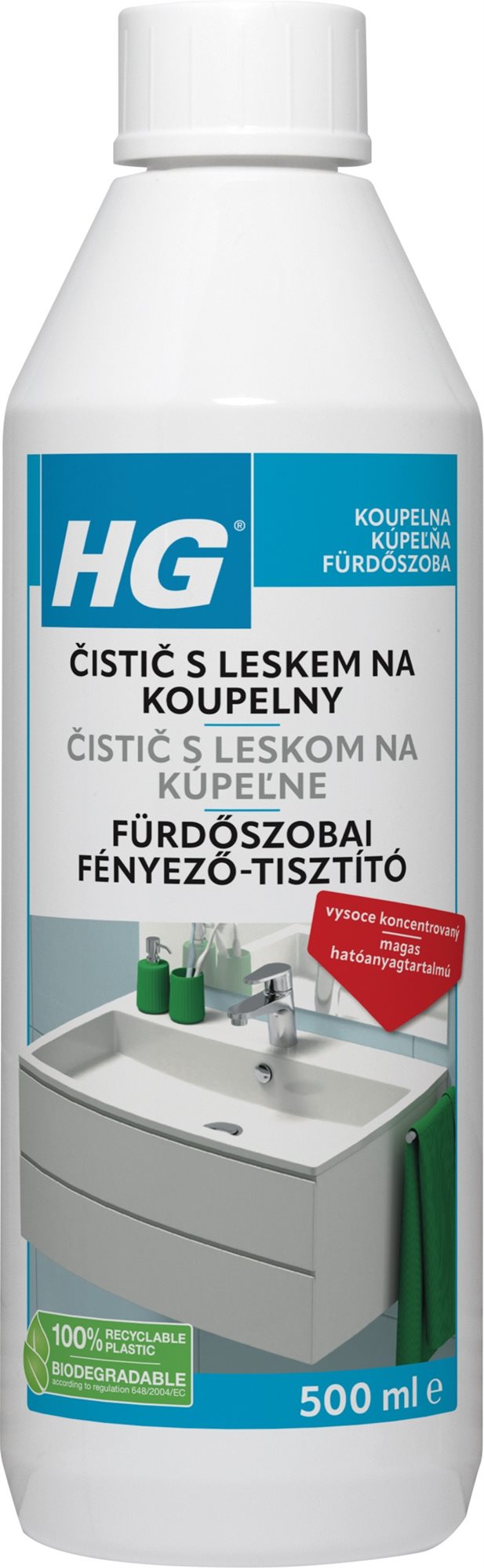 HG čistič s leskem na koupelny 500 ml