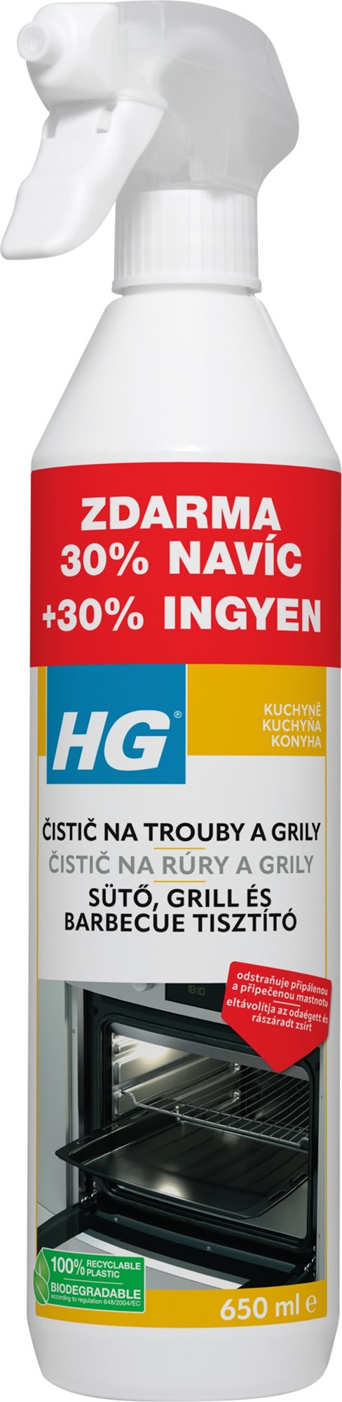 HG čistič na trouby a grily 650 ml
