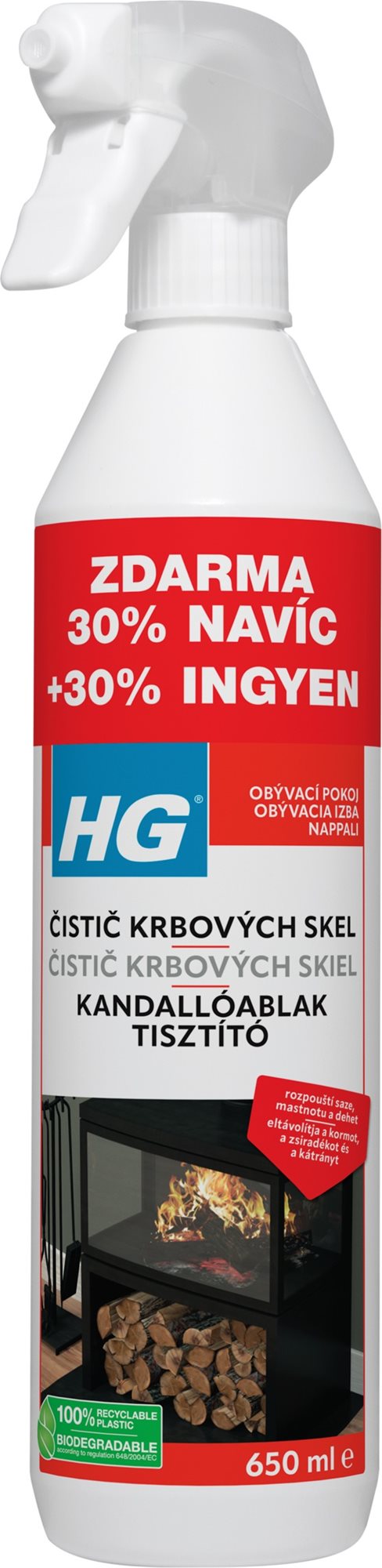 HG čistič dvířek krbů a kamen 650 ml