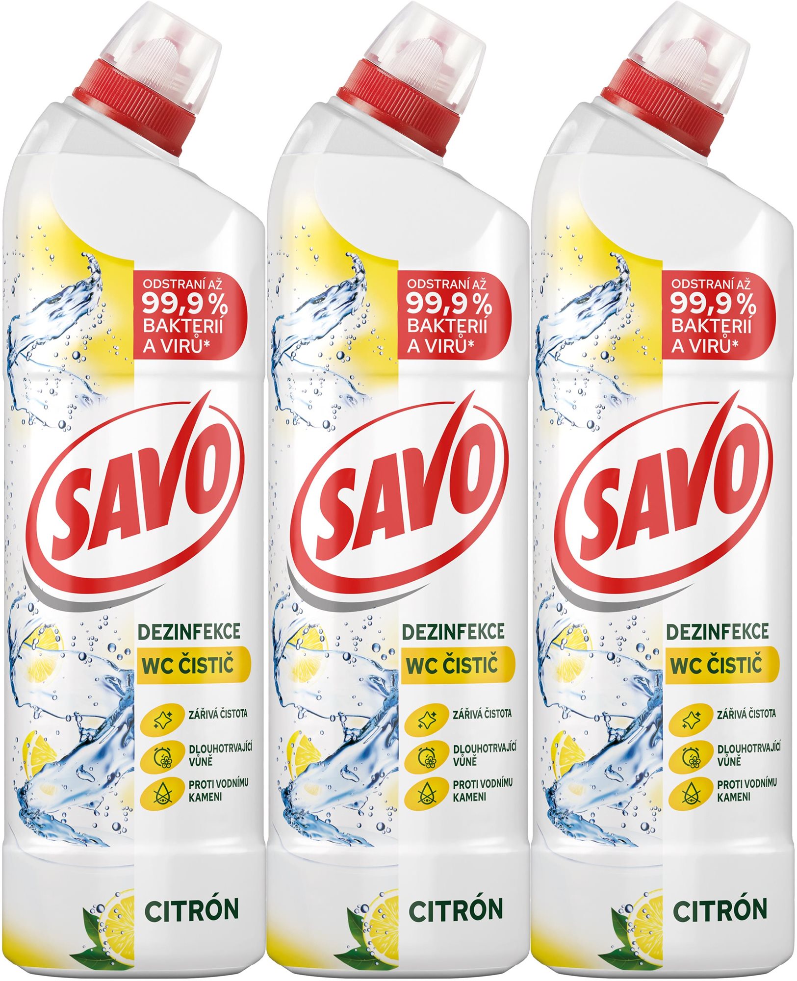 SAVO Citrón WC gel 3× 700 ml