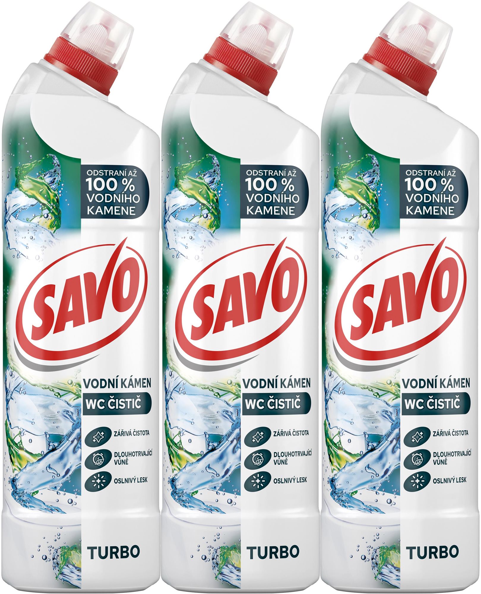 SAVO Turbo na vodní kámen WC gel 3× 700 ml