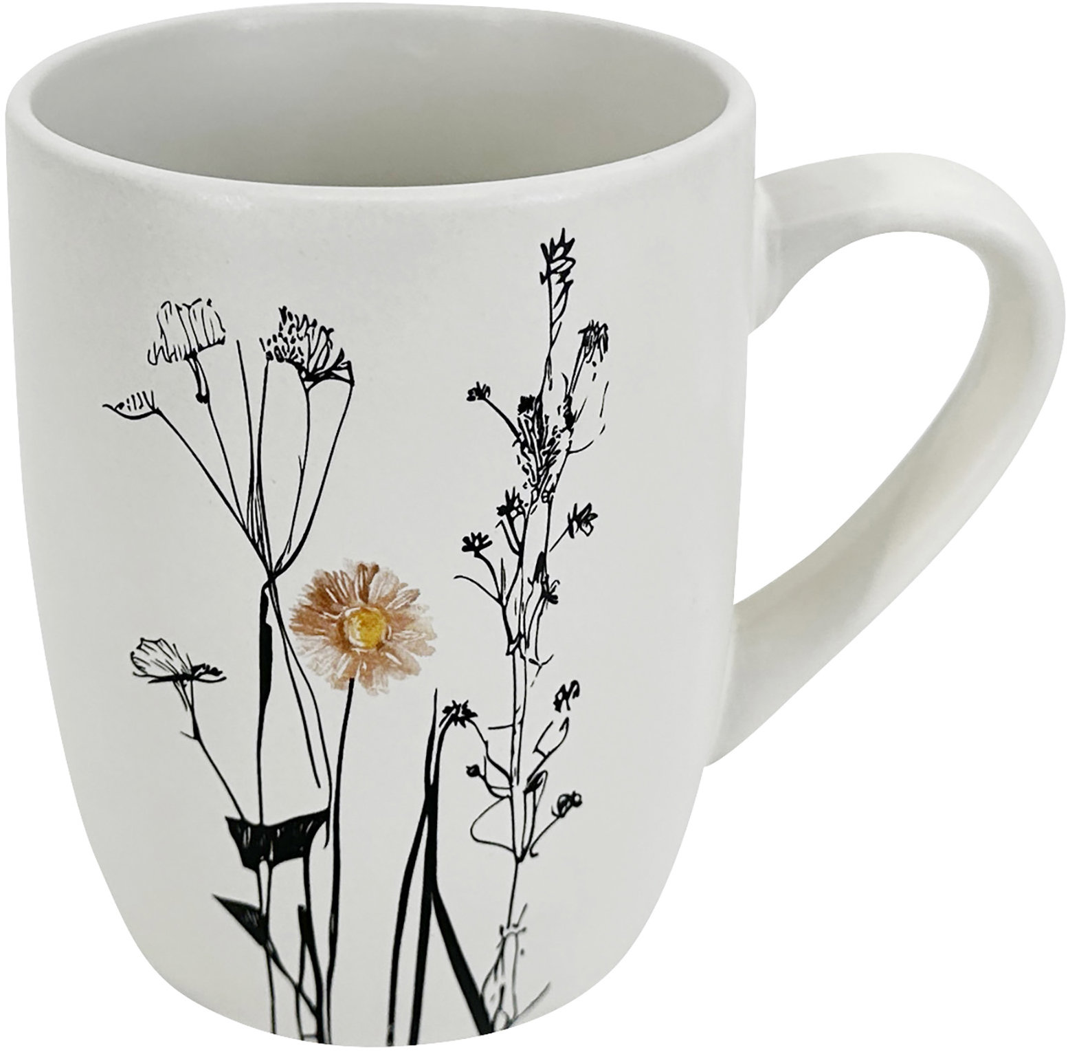 Clay Keramický hrnek Cream Garden Color 350 ml, smetanový / černý