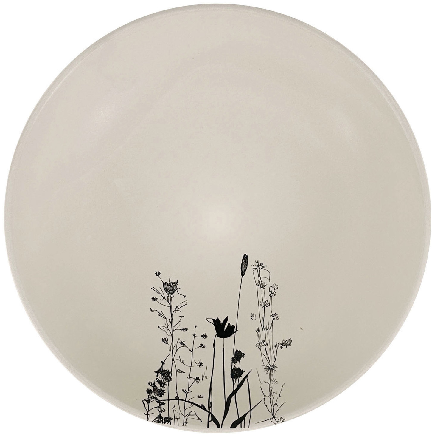 Clay Keramický hluboký talíř Cream Garden o 22 cm, smetanový / černý