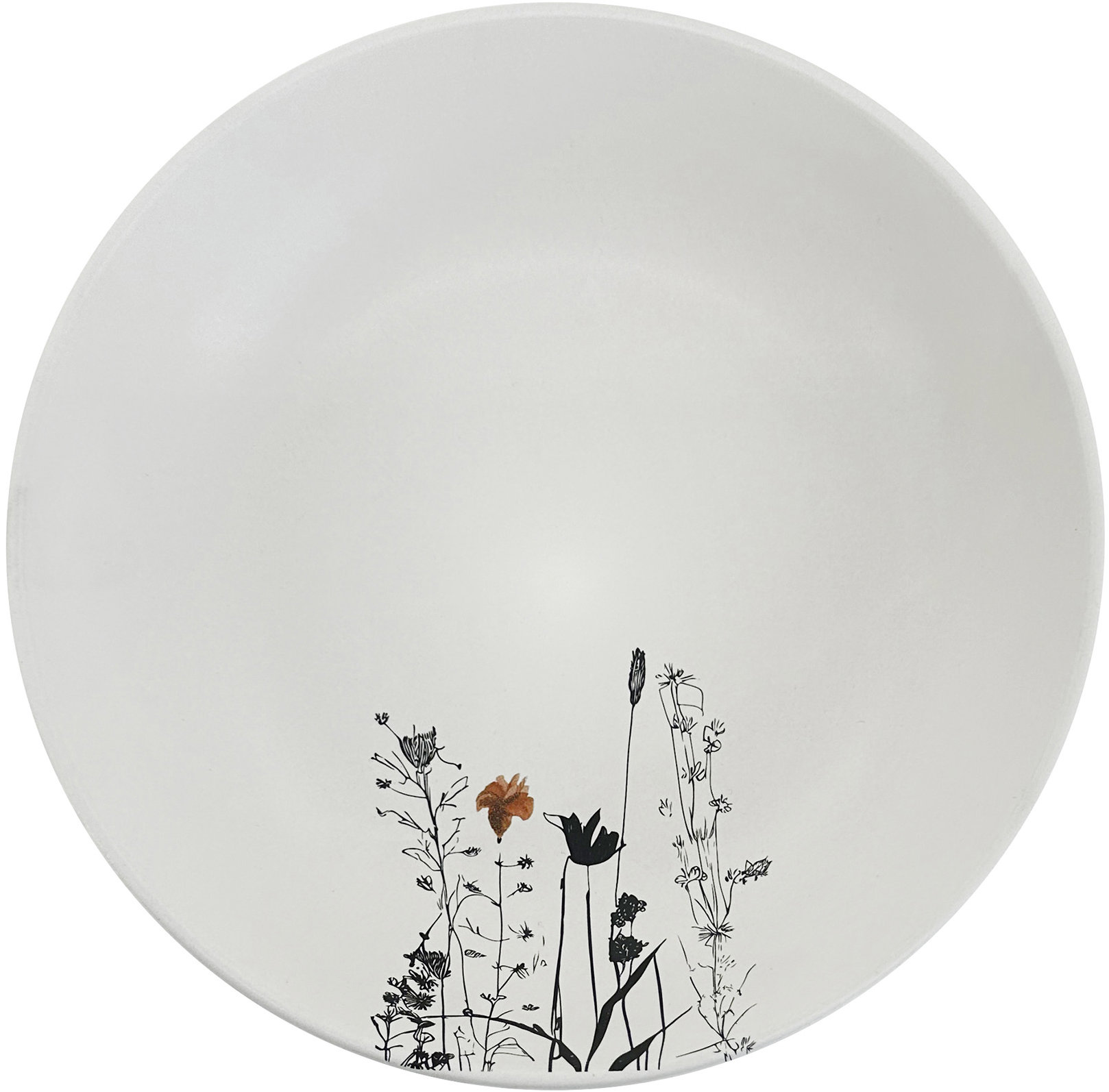Clay Keramický hluboký talíř Cream Garden Color o 22 cm, smetanový / černý